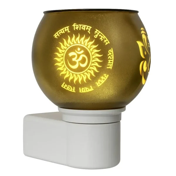 Kapur Dani Electrical Camphor Diffuser. Glass Kapoor Dani & Essential Oil Diffuser with On Off Switch to Toggle Between Burner & Lamp(Multi DEISNG| Pack of 1) - Image 2