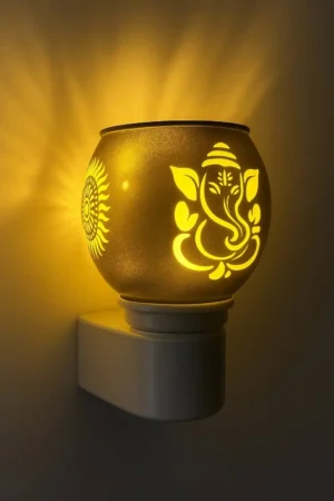 Kapur Dani Electrical Camphor Diffuser. Glass Kapoor Dani & Essential Oil Diffuser with On Off Switch to Toggle Between Burner & Lamp(Multi DEISNG| Pack of 1)